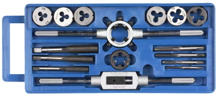 Набор ЗУБР "МАСТЕР" с металлореж. инстр., метчики однопроходные и плашки М3-М12, оснастка - в пластиковом боксе, 16пред. 28122-H16 купить в Когалыме