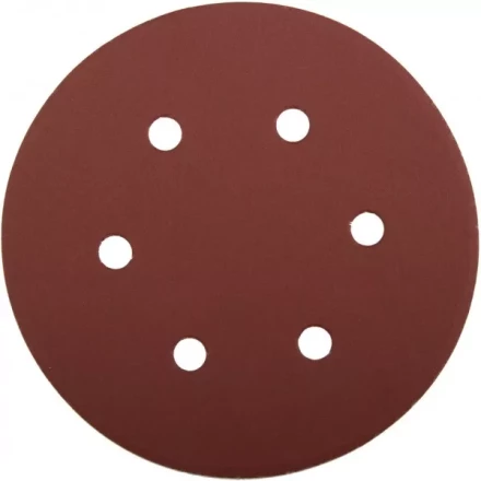 Круг шлифовальный ЗУБР "МАСТЕР" универсальный, из абразивной бумаги на велкро основе, 6 отверстий, Р600, 150мм, 5шт 35566-150-600 купить в Когалыме
