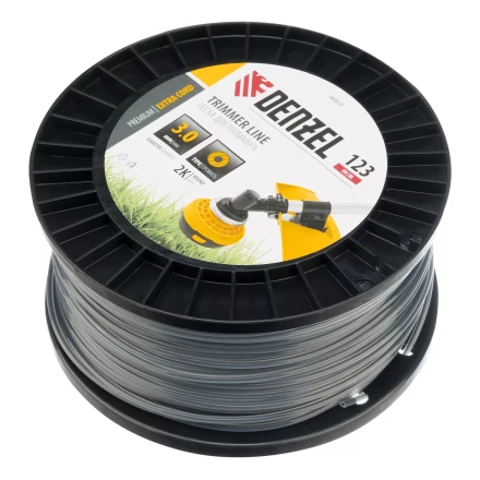 Леска для триммера двухкомпонентная круглая, 3,0мм х 123м, на DIN катушке EXTRA CORD// Denzel 96810 купить в Когалыме