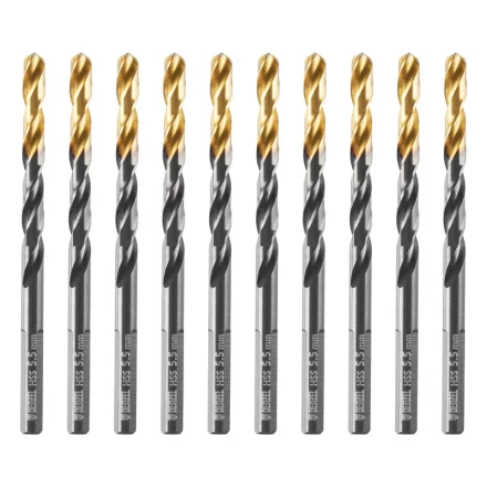 Сверло по металлу, 5,5 мм, HSS-Tin, Golden Tip, 10 шт. Denzel 717214 купить в Когалыме