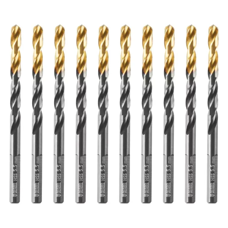 Сверло по металлу, 5,5 мм, HSS-Tin, Golden Tip, 10 шт. Denzel 717214 купить в Когалыме