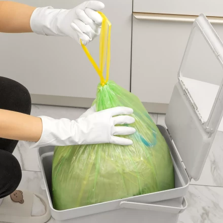 Пакеты для мусора с завязками 35 л x 15 шт., зеленые, Home Palisad 927175 купить в Когалыме