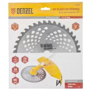Диск для триммера 230 х 25,4 толщина 1,3 мм 40 зубьев DENZEL 96340 купить в Когалыме