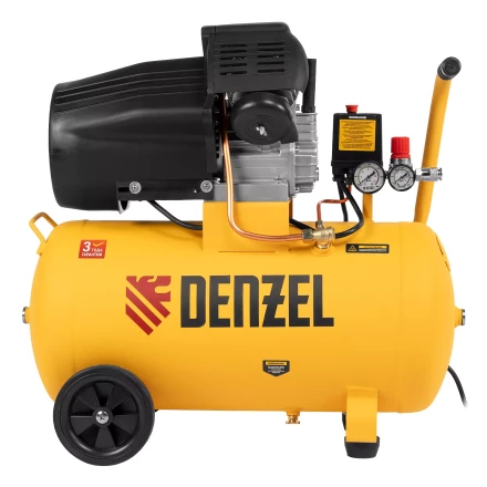 Компрессор воздушный прям. привод Denzel DCV1800/50 58168, 1,8 кВт, 50 литров, 320 л/мин купить в Когалыме