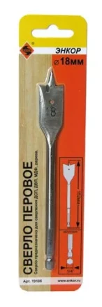 Сверло для дерева 18Х152 мм перовое Энкор 19106 купить в Когалыме