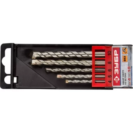 Набор ЗУБР Свёрла "МАСТЕР" по бетону, ударные, 4; 5; 6; 8; 10мм, 5шт 2922-H5 купить в Когалыме