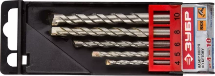 Набор ЗУБР Свёрла "МАСТЕР" по бетону, ударные, 4; 5; 6; 8; 10мм, 5шт 2922-H5 купить в Когалыме