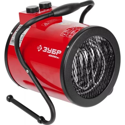 Пушка ЗУБР "МАСТЕР" "круглая" тепловая электрическая, гладкий нерж. ТЭН, 4.5/3 кВт, 220В ЗТП-5000_М2 купить в Когалыме
