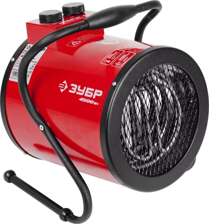 Пушка ЗУБР "МАСТЕР" "круглая" тепловая электрическая, гладкий нерж. ТЭН, 4.5/3 кВт, 220В ЗТП-5000_М2 купить в Когалыме