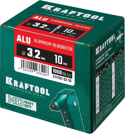 Заклепки алюминиевые KRAFTOOL 311701-32-10 купить в Когалыме