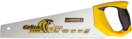 Ножовка STAYER &quot;PROFI&quot; &quot;COBRA&quot; GX900, трехгранный японский зуб, импульсная закалка, 2-х комп ручка, 9 TPI, 450мм 1514-45_z02 купить в Когалыме