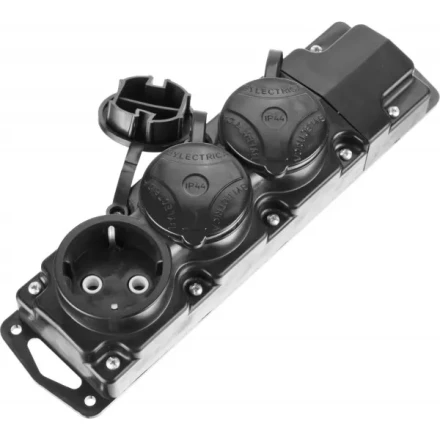 Колодка СИБИН для удлинителя, 3 гнезда, заземление, защитные крышки, IP44, макс мощность 3500Вт 55114-3 купить в Когалыме