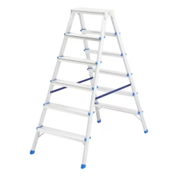 Стремянка двусторонняя 6 ступеней алюминиевая Сибртех 97926