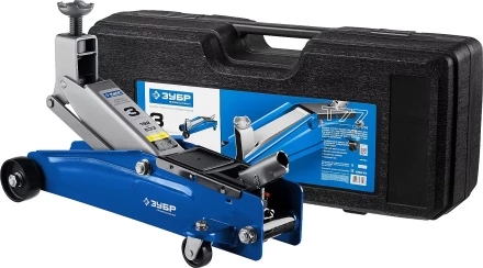 Домкрат гидравлический подкатной T77, 3т, 192-533мм, в кейсе, ЗУБР Профессионал 43055-3-K 43055-3-K купить в Когалыме