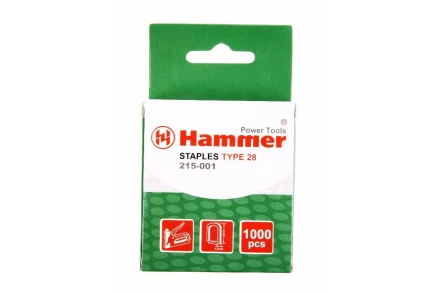 Скобы для степлера HAMMER 215-001 12мм, тип 28, 1000 шт. купить в Когалыме