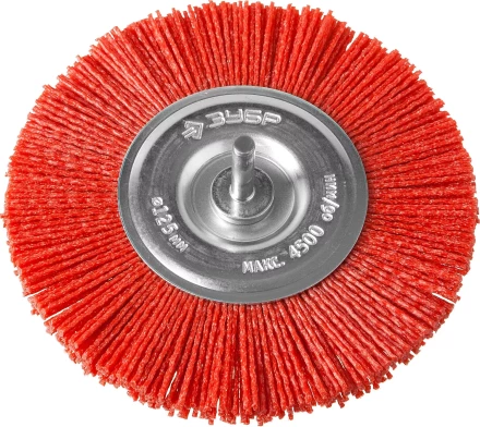 ЗУБР "ПРОФЕССИОНАЛ". Щетка дисковая для дрели, нейлоновая проволока с абразивным покрытием, 125мм 35161-125_z02 купить в Когалыме