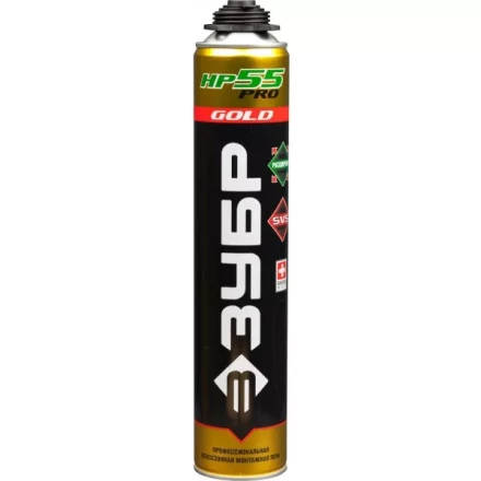 Пена ЗУБР "GOLD PRO НР55" профессиональная, монтажная, пистолетная, всесезонная, 800мл 41158 купить в Когалыме