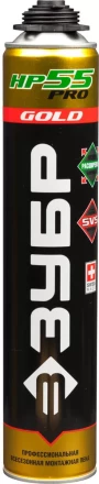 Пена ЗУБР "GOLD PRO НР55" профессиональная, монтажная, пистолетная, всесезонная, 800мл 41158 купить в Когалыме