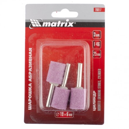 Шарошка абразивная цилиндр 10 x 20 x 3 мм F80 3 штуки MATRIX 76018 купить в Когалыме
