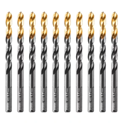 Сверло по металлу, 6,5 мм, HSS-Tin, Golden Tip, 10 шт. Denzel 717216