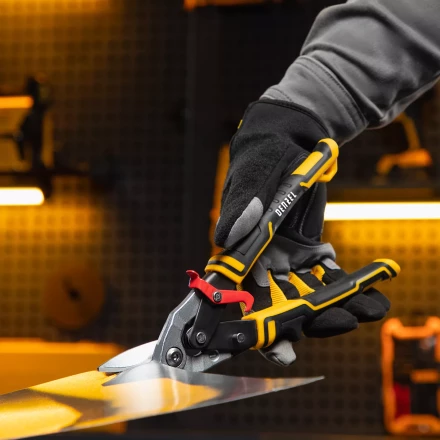 Ножницы по металлу Denzel, 270 мм, прямой и левый рез, сталь-СrMo, трехкомпонентные рукоятки, 78372 купить в Когалыме