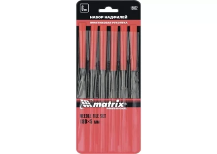 Набор надфилей 180 х 5мм 6 шт пластиковые рукоятки MATRIX 15822 купить в Когалыме