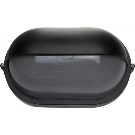 Светильник уличный СВЕТОЗАР влагозащищенный с верхним защитным кожухом, овал, цвет черный, 100Вт SV-57213-B купить в Когалыме