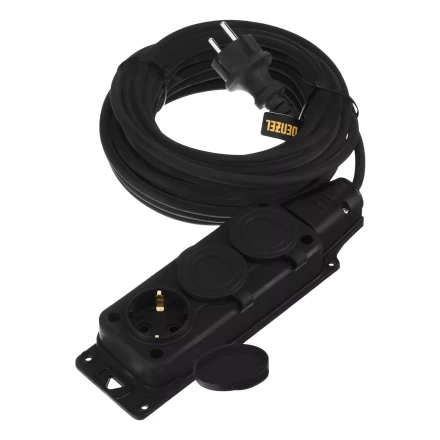 Удлинитель-шнур силовой Denzel Top Series 37421, КГТТ, 10м, 3 розетки, 3 x 1,5 мм, 3 м купить в Когалыме