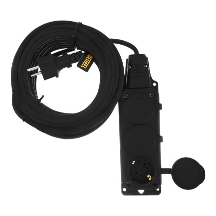 Удлинитель-шнур силовой Denzel Top Series 37421, КГТТ, 10м, 3 розетки, 3 x 1,5 мм, 3 м купить в Когалыме