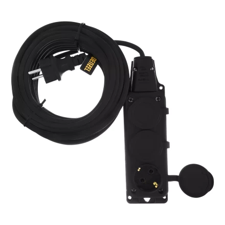 Удлинитель-шнур силовой Denzel Top Series 37421, КГТТ, 10м, 3 розетки, 3 x 1,5 мм, 3 м купить в Когалыме