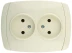 Розетка СВЕТОЗАР "CITY LIGHT" двойная в сборе, без заземления, цвет бежевый, 16А/~250В SV-54202-B купить в Когалыме