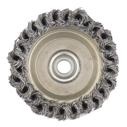 Щетка для УШМ Heavy Duty, 125 мм, М14, "чашка", крученая металлическая проволока  MATRIX 74674 купить в Когалыме