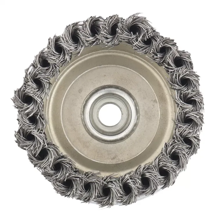 Щетка для УШМ Heavy Duty, 125 мм, М14, "чашка", крученая металлическая проволока  MATRIX 74674 купить в Когалыме