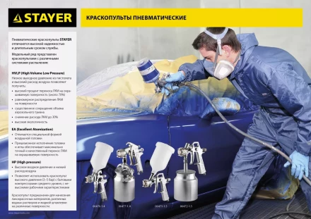 Краскопульт пневматический STAYER "MASTER" ORION, c верхним бачком, 1,5мм 06471-1.5 купить в Когалыме
