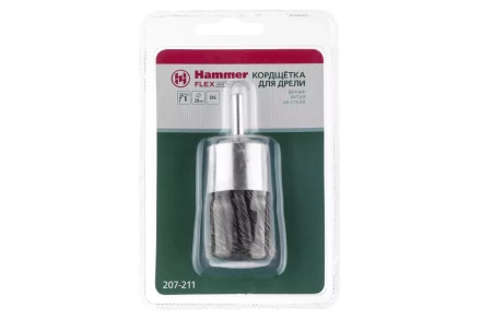 Кордщетка HAMMER кисть 28мм для дрели витая сталь (207-211) купить в Когалыме
