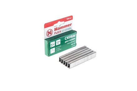 Скобы для степлера HAMMER 215-012 6мм, тип 53, 1000 шт. купить в Когалыме