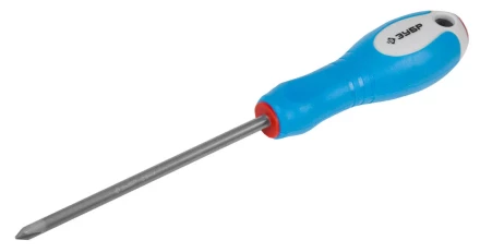 Отвертка ЗУБР, Cr-V сталь, трехкомпонентная рукоятка, цветовая индикация типа шлица, PH №1, 100мм 25252-1-100_z01 купить в Когалыме
