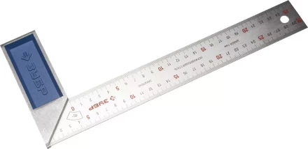 Угольник ЗУБР "ЭКСПЕРТ" столярный, гравированная шкала, алюминиевая рукоятка, нержавеющее полотно 37мм, 300мм 34393-30 купить в Когалыме