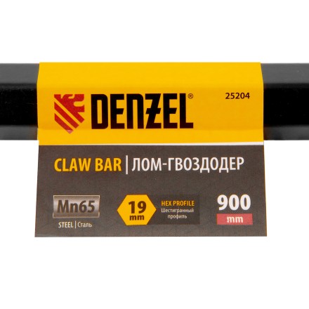 Лом-гвоздодер, 900 мм, шестигранный 19 мм, окрашенный, сталь 65// Denzel 25204 купить в Когалыме