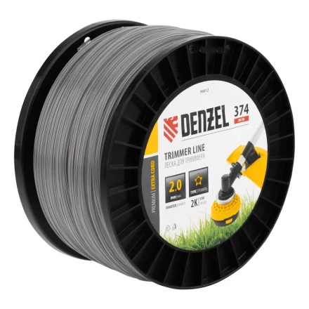 Леска для триммера двухкомпонентная звезда, 2,0мм х 374м, на DIN катушке EXTRA CORD// Denzel 96812 купить в Когалыме