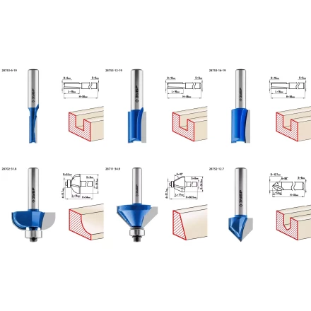 ЗУБР 12 шт, набор профильных фрез по дереву, Профессионал (28796-H12) купить в Когалыме