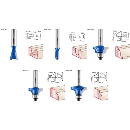 ЗУБР 12 шт, набор профильных фрез по дереву, Профессионал (28796-H12) купить в Когалыме