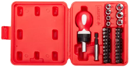 Набор ЗУБР "МАСТЕР" отвертка реверсивная в комплекте с насадками, в боксе, 29 предметов 25420-H29 купить в Когалыме