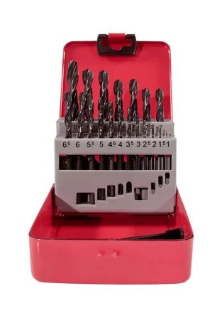 Набор сверл для металла HSS Ф1-10 мм шаг 0,5 мм 19 штук металлический футляр VMX 511623 купить в Когалыме