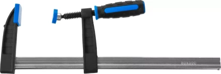 Струбцина ЗУБР "ПРОФЕССИОНАЛ", тип "F", двухкомпонентная ручка, стальная закаленная рейка, 80х300мм 32155-080-300 купить в Когалыме