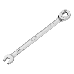 Ключ комбинированный трещоточный, 7 мм, CrV, матовый хром// Denzel 14701