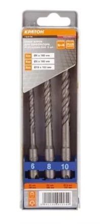 Набор буров  SDS-plus S4 3 штуки   Кратон 1 02 01 004 купить в Когалыме