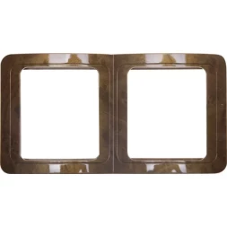 Панель СВЕТОЗАР "ГАММА" накладная, вертикальная, цвет орех, 2 гнезда SV-54147-N