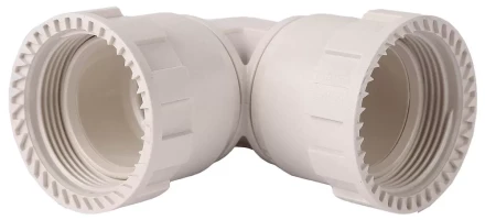 Соединитель ЗУБР &quot;ШиреФит&quot; угловой 90° &quot;накидная гайка - накидная гайка&quot;, 32мм 51497-32 купить в Когалыме