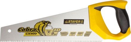 Ножовка STAYER &quot;PROFI&quot; &quot;COBRA&quot; GX900, трехгранный японский зуб, импульсная закалка, 2-х комп ручка, 9 TPI, 350мм 1514-35_z02 купить в Когалыме
